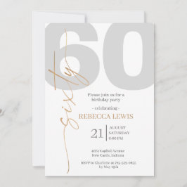 Classic Simple Sixty Modern Adult Birthday Einladung