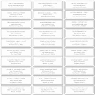 Classic Simple Wedding Guest Names Aufkleber