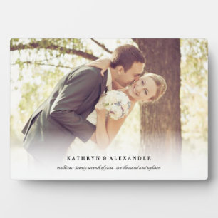 Classic Simple White Gradient Wedding Foto Easel Fotoplatte
