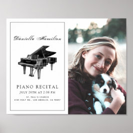 Classic Simple White Piano Erwägungsgrund Foto Pos Poster