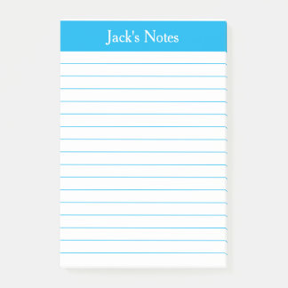 Classic Sky Blue Lined Personalisiert Post-it Klebezettel