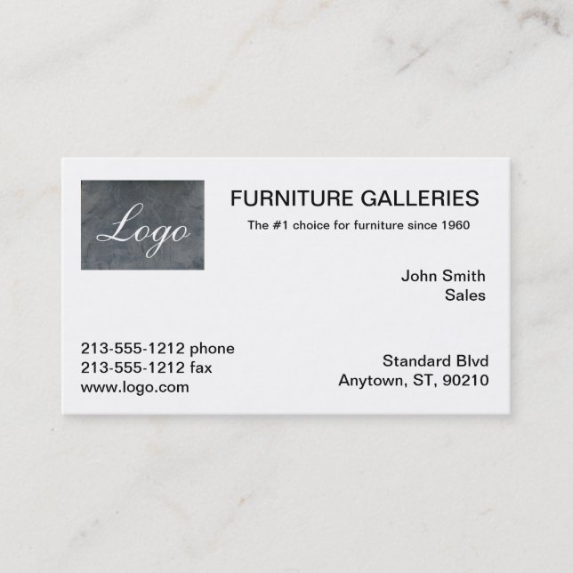 Classic Slate Gray Logo Business Cards Visitenkarte (Vorderseite)