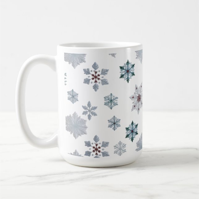 Classic Snowflake Silhouettes Pattern Christmas  Kaffeetasse (Links)