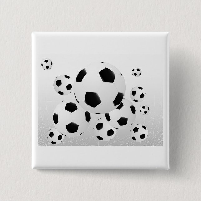 Classic Soccer Football Balls Flying Sports Button (Vorderseite)