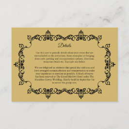 Classic Soft Gold Ornately Framed Wedding Begleitkarte