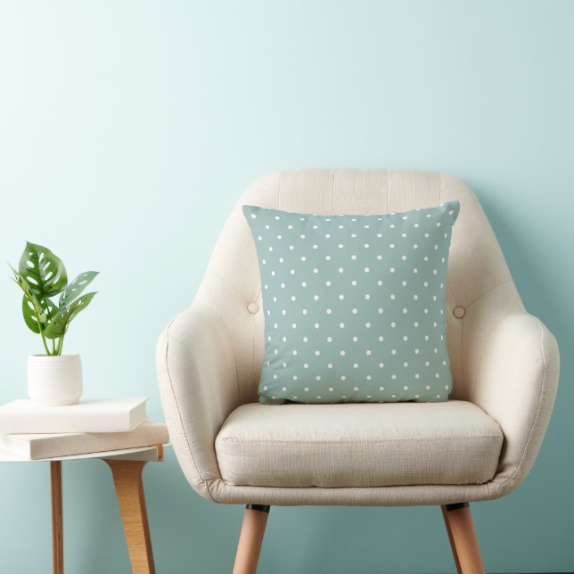Classic Soft Sage Green White Dots Minimalist Geom Kissen (Stuhl )