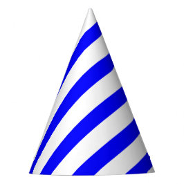 Classic Solid White and Blue Striped Stylish Partyhütchen