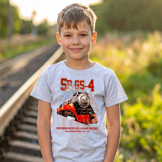 Classic Southern Pacific GS-4 Dampflokomotive T-Shirt (Southern Pacific GS-4 Daylight Steam Locomotive. Boy Basic T-Shirt)