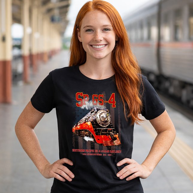Classic Southern Pacific GS-4 Dampflokomotive T-Shirt (Southern Pacific GS-4 Daylight Steam Locomotive. Womens Basic T-Shirt)