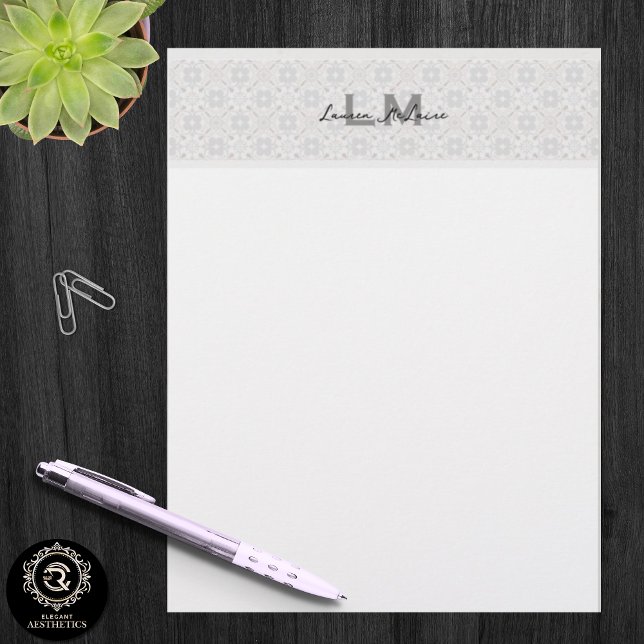 Classic Spanish Tile Monogram Branding Briefbogen (Classic Spanish Tile Monogram Branding Letterhead)