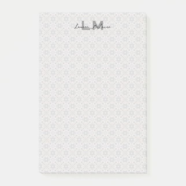 Classic Spanish Tile Monogram Stationery Post-it Klebezettel (Vorderseite)