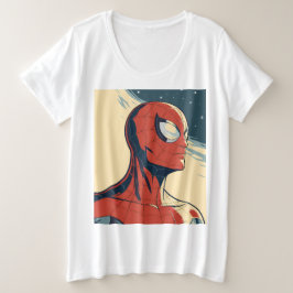 Classic Spider-Man with Dynamic Cosmic Background Große Größe T-Shirt