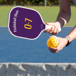Classic Sporty Pickleball Mom Custom Name Number Pickleball Schläger