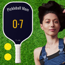 Classic Sporty Pickleball Mom Custom Name Number Pickleball Schläger