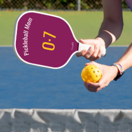 Classic Sporty Pickleball Mom Custom Name Number Pickleball Schläger