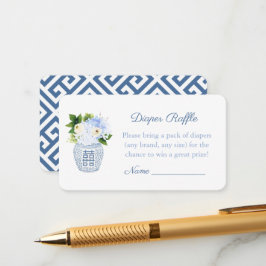 Classic Spring Floral Ginger Jar Diaper Raffle Begleitkarte