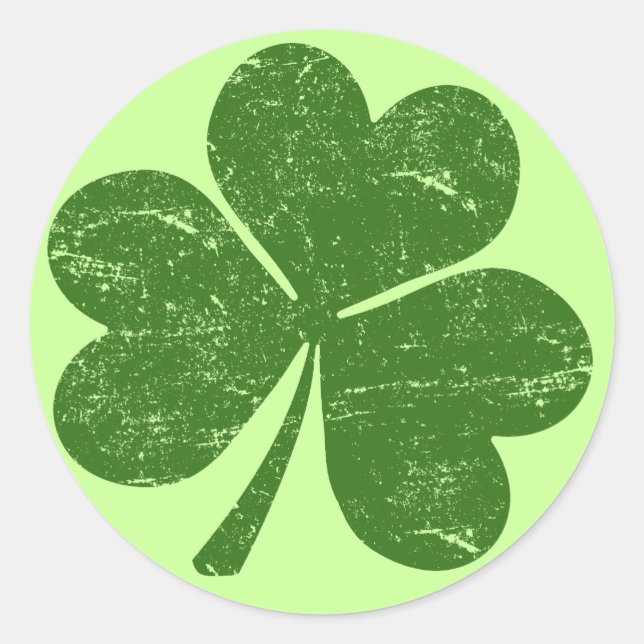 Classic St Paddys Kleeblatt Runder Aufkleber (Vorderseite)