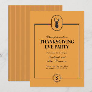 Classic Stag Erntedank Eve Pinstripe Einladung