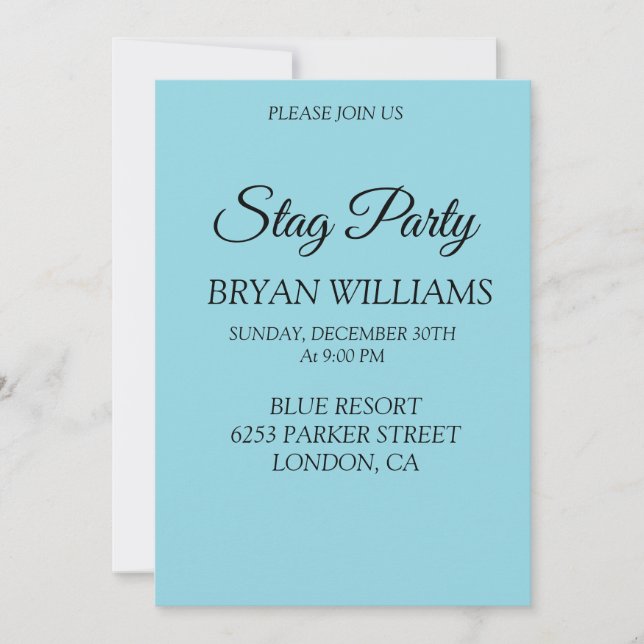 Classic Stag Party Einladung (Vorderseite)