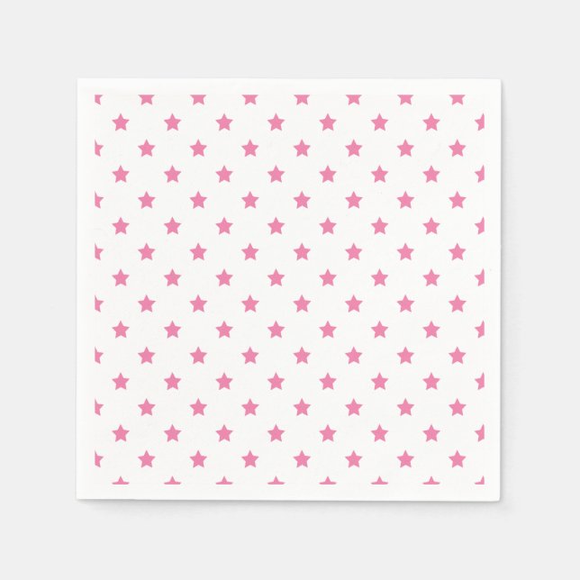 Classic Stars Fuchsia Pink - White Serviette (Vorderseite)