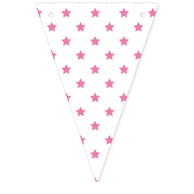 Classic Stars Fuchsia Pink - White Wimpelkette (Erste Fahne)