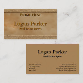 Classic Stitched Leather Real Estate Business Card Visitenkarte