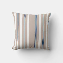 Classic Stripe Beige, white and blue Kissen