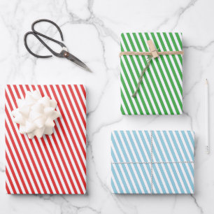 Classic Striped Holiday Occasion Geschenkpapier Set