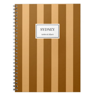 Classic Striped Notebook Custom Name Journal Notizblock