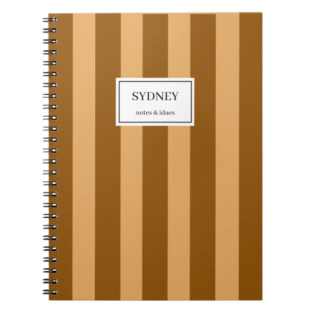 Classic Striped Notebook Custom Name Journal  Notizblock (Vorderseite)