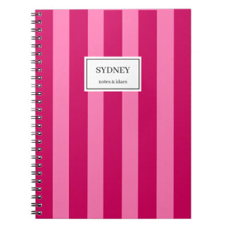 Classic Striped Notebook Custom Name Journal Notizblock