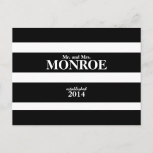 CLASSIC STRIPES WEDD DANK IHNEN POSTCARD POSTKARTE