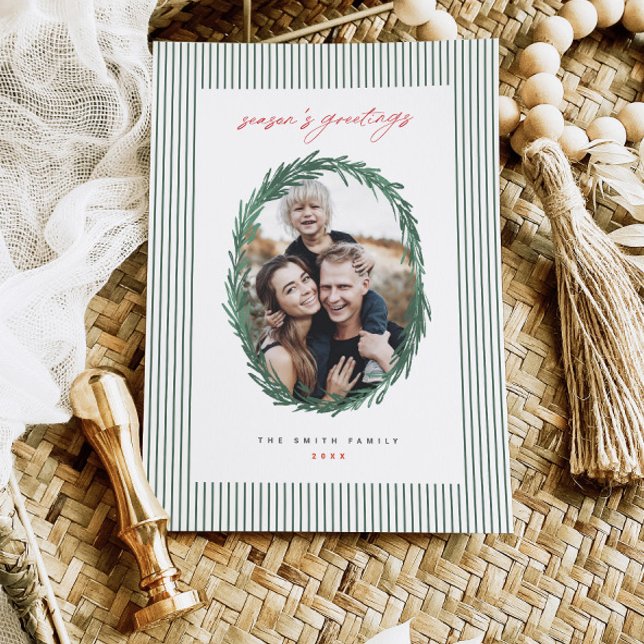 Classic Stripes Weihnachtskartentafel Feiertagskarte (Von Creator hochgeladen)