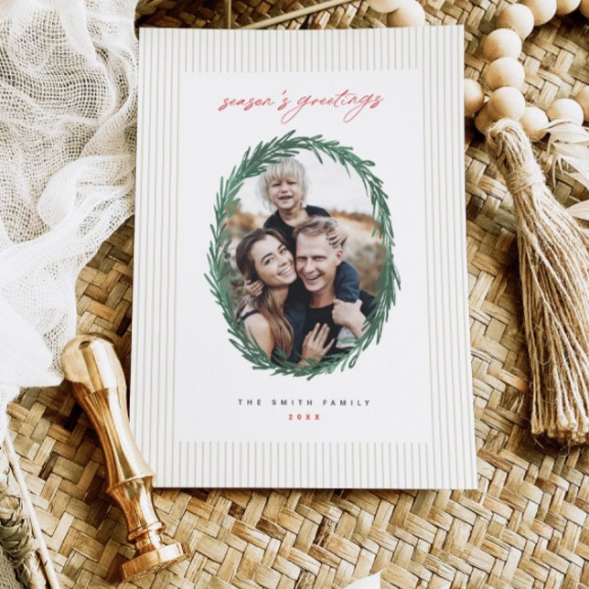 Classic Stripes Weihnachtskartentafel Feiertagskarte (Von Creator hochgeladen)