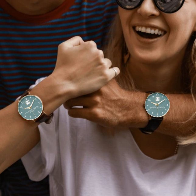 Classic style engraved couple  green armbanduhr (Von Creator hochgeladen)