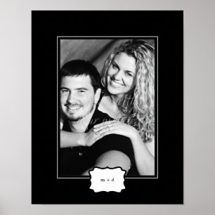 Classic Style Personalized Photo Mat - Black - Poster