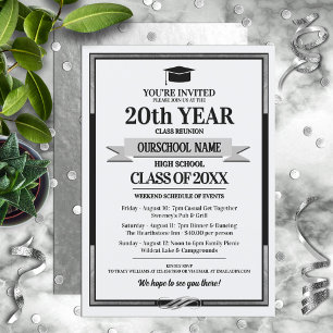 Classic Style School Colors Class Wiedersehen Einladung