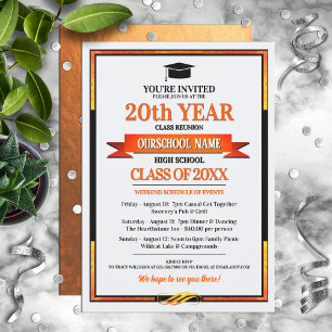 Classic Style School Colors Class Wiedersehen Invi Einladung