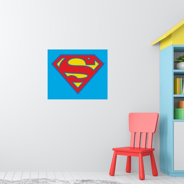 Classic Supergirl Logo with Blue Outline Poster (Kinderzimmer 1)
