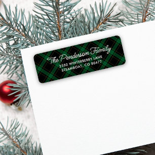 Classic Tartan Blue Green Karierte Rücksendeadress