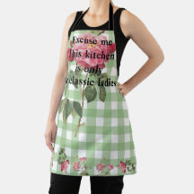Classic tartan in green with pink floral Funny
