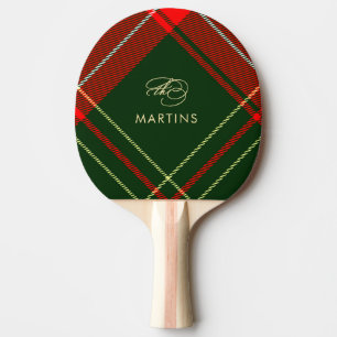 Classic Tartan Kariert Personalisierte Weihnachten Tischtennis Schläger
