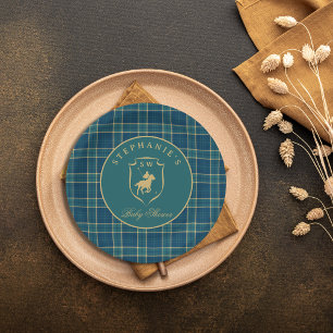 Classic Tartan Kariert Polo Reittier Babydusche Pappteller