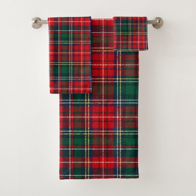 Classic Tartan Plaid Christmas Badhandtuch Set (Insitu)