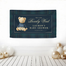 Classic Tartan Polo Bear Baby Shower Banner