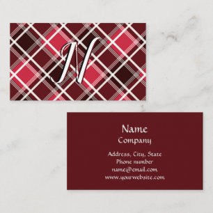 Classic Tartan Scottish Pattern Red Black Custom Visitenkarte
