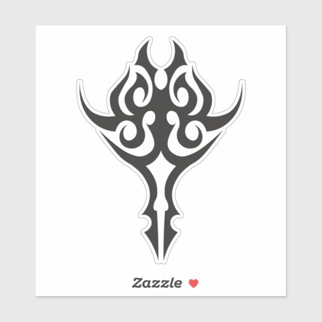 Classic Tattoo Inspired Line Art Design Aufkleber (Blatt)