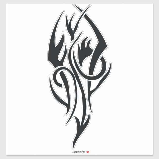 Classic Tattoo Inspired Line Art Design Aufkleber (Blatt)