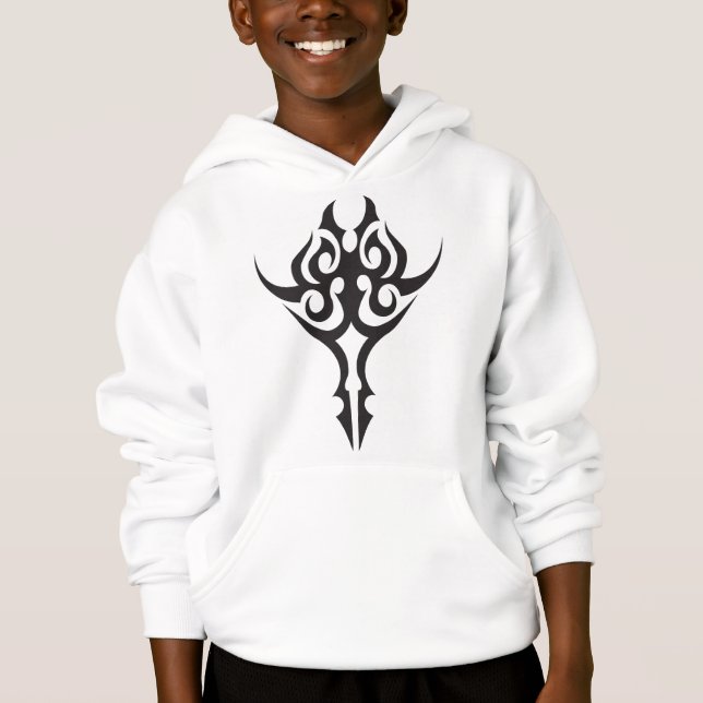Classic Tattoo Inspired Line Art Design Hoodie (Vorderseite)