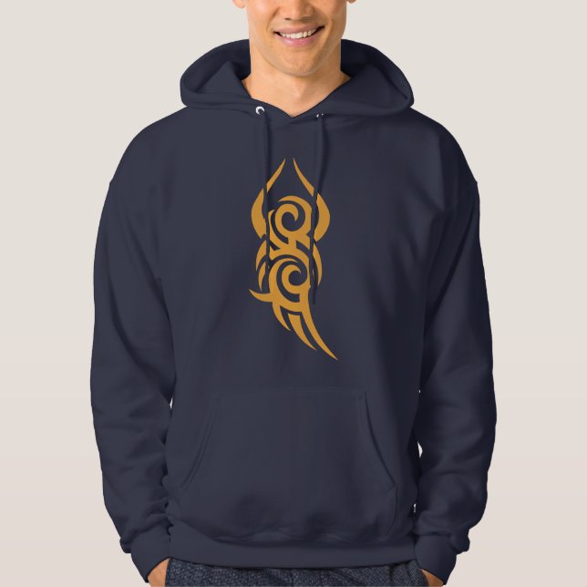 Classic Tattoo Inspired Line Art Design Hoodie (Vorderseite)